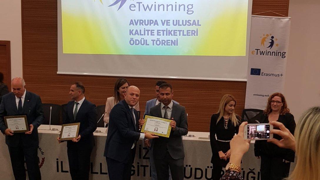 Haliller İlkokulu  e Twinning Avrupa Kalite Etiketi Ödülü